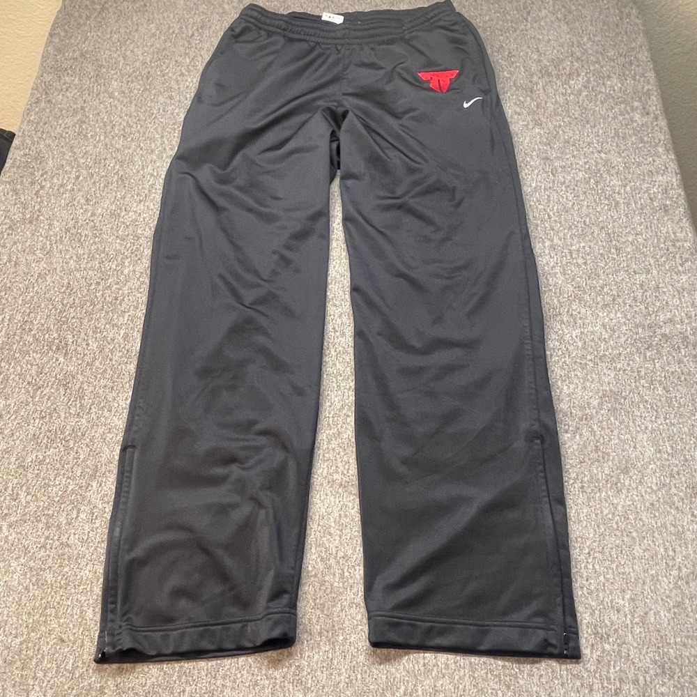 Nike Mens Therma-FIT Athletic Pants Black Straight Leg Ankle Zip L 148512-010